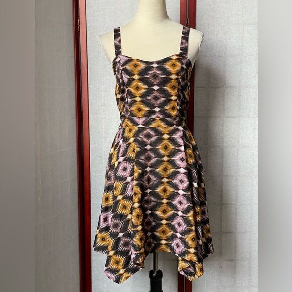 Bar III Multicolored Geometric Designed Fit and Flare Dress (Size: Medium) - Picture 11 of 12